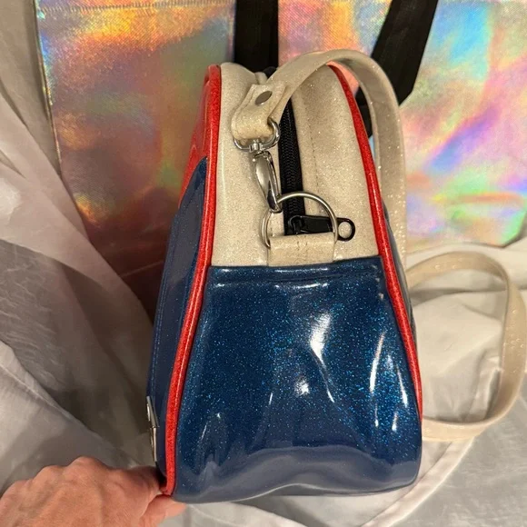 Double K Originals Red White & Blue crossbody bag Star Texas Vinyl Glitter gift๐ - Picture 16 of 16